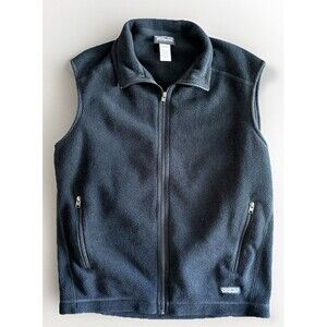 Patagonia Synchilla Men’s Large Vest Black Fleece Full Zip Pockets NO LOGO